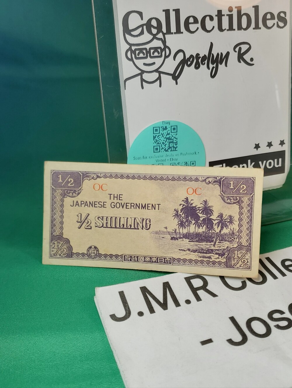 WWII 1942 Japanese Occupation of Oceania 1/2 Shilling Paper Money Banknote